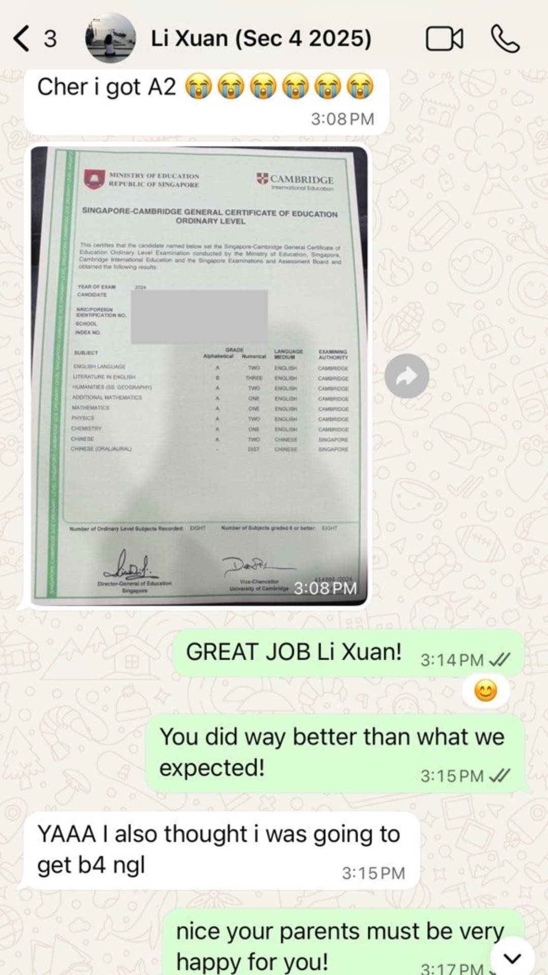 Zespa Learning student result proof 11